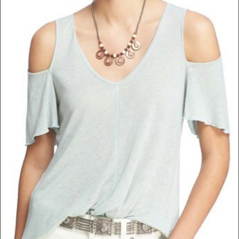 Free People Bittersweet Cold Shoulder Shirt S